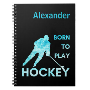 Ice hockey notebook Born to play frozen blue