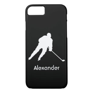 Ice Hockey phone case player name black white
