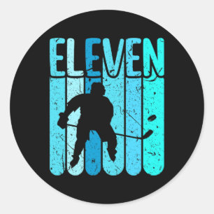 Ice Hockey Player 11th Birthday Boys Ice Hockey Classic Round Sticker
