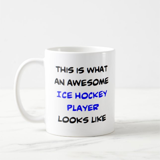 ice hockey player, awesome coffee mug (Left)