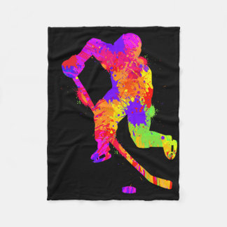 Ice Hockey Player Boys Youth Men Kids Fleece Blanket