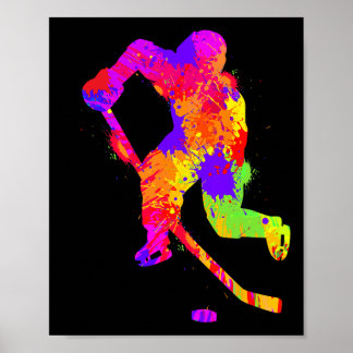 Ice Hockey Player Boys Youth Men Kids Poster