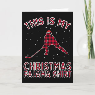 Ice Hockey Player Christmas Pajamas Funny Xmas Gif Card