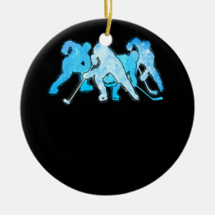 Ice Hockey Player Coach Fan Team Sport Graphic Hoc Ceramic Ornament