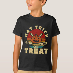 Ice Hockey Player Coach Halloween Pumpkin Hat Tric T-Shirt