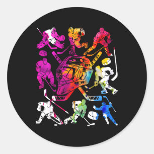 Ice Hockey Player Cool Ice Hockey Classic Round Sticker