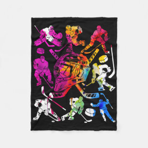 Ice Hockey Player Cool Ice Hockey Fleece Blanket