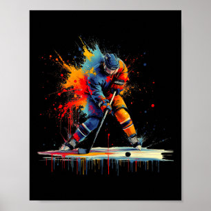 Ice Hockey Player Drip Youth Kids Boys Men Coach F Poster