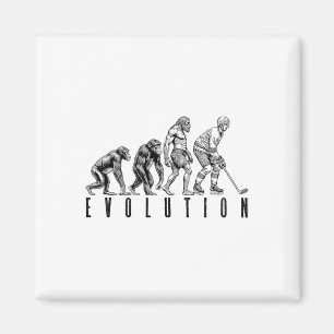 Ice Hockey Player Evolution Funny Man Ape Caveman  Magnet
