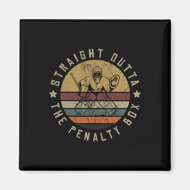 Ice Hockey Player Goalie Jersey Puck Face Mask Tea Magnet (Front)