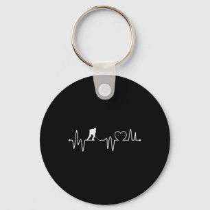 Ice Hockey Player Heartbeat Mens Youth Boys And Gi Keychain
