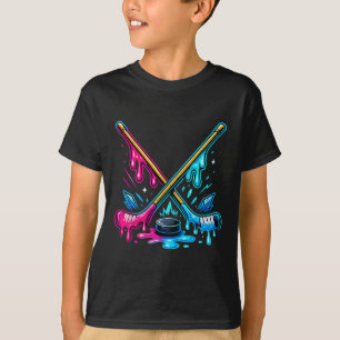 Ice Hockey Player Ice Cream Drip Youth Boys And Gi T-Shirt