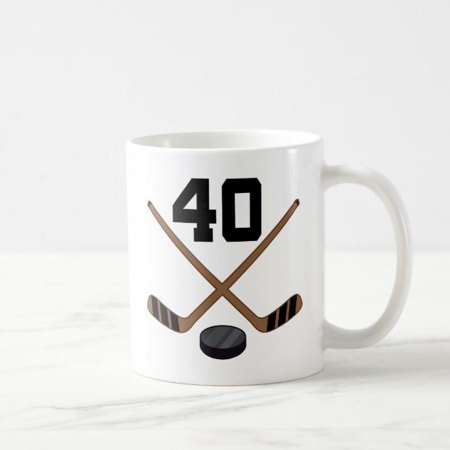 Ice Hockey Player Jersey Number 40 Gift Coffee Mug (Right)