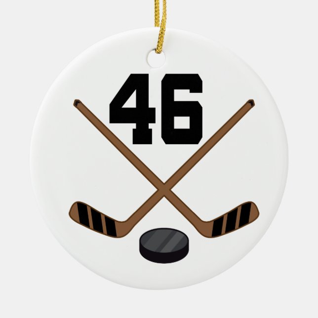 Ice Hockey Player Jersey Number 46 Ornament (Front)