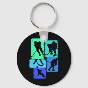 Ice Hockey Player Kids Boys Youth  Keychain