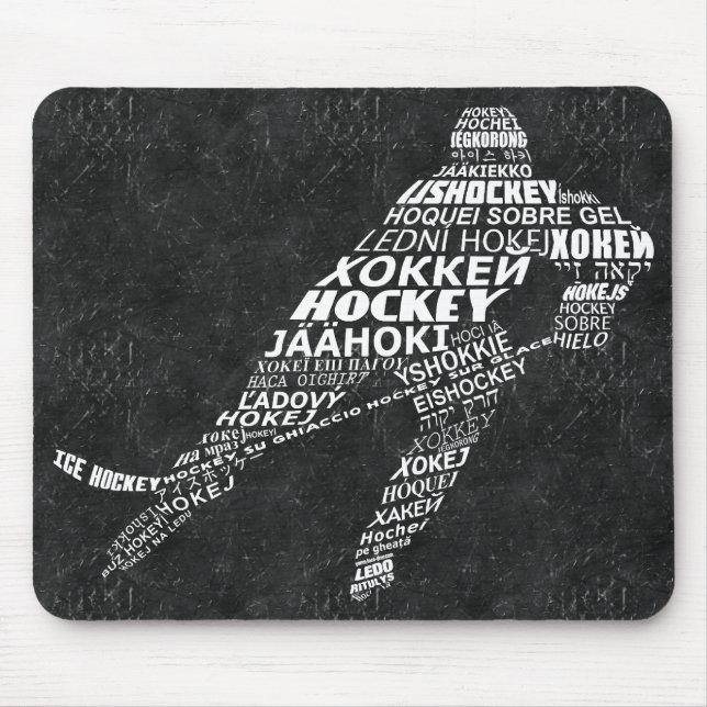 Ice Hockey Player Languages Mousemat Mouse Pad (Front)