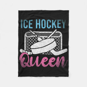 Ice Hockey Player Princess Girls Women Ice Hockey Fleece Blanket