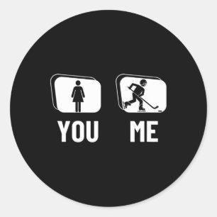 Ice Hockey Player Proud Funny Women Ice Hockey Classic Round Sticker