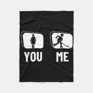 Ice Hockey Player Proud Funny Women Ice Hockey  Fleece Blanket