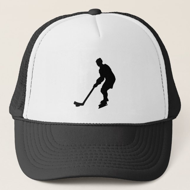 Ice Hockey Player Sport Game Trucker Hat (Front)