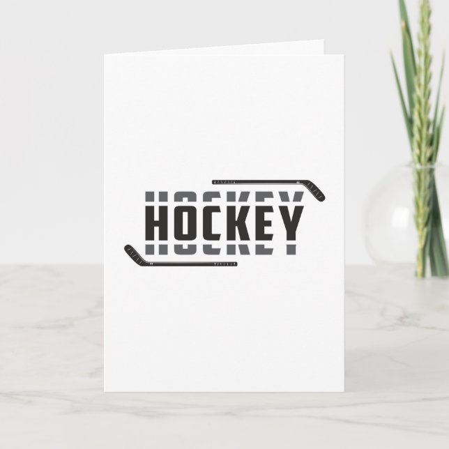 Ice Hockey Player Stick Puck Team Funny Gift Idea Card (Front)