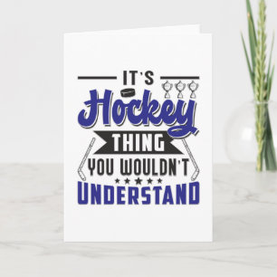Ice Hockey Player Stick Team Puck Funny Gift Idea Card