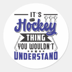 Ice Hockey Player Stick Team Puck Funny Gift Idea Classic Round Sticker