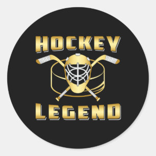 Ice Hockey Player Stick Team Sports Puck Gift Idea Classic Round Sticker