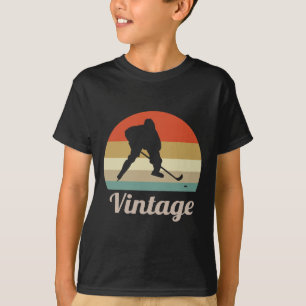Ice Hockey Player Sticks Puck Winter Sports Vintag T-Shirt