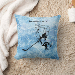 Ice Hockey Player Throw Pillow