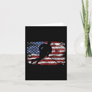 Ice Hockey Player Usa American Flag 4th Of July Gi Card