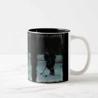 Ice Hockey Player Warming Up Two-Tone Coffee Mug