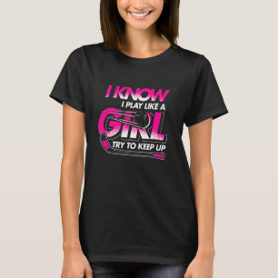 Ice Hockey Player Women Girls Kids Funny Hockey T-Shirt
