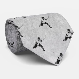Ice Hockey Players Black Grey Grey Tie
