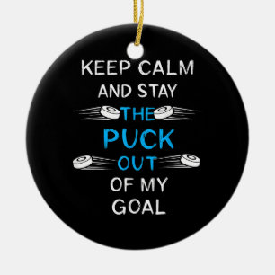 Ice Hockey Puck Play Ice Hockey Winter Team Sport Ceramic Ornament