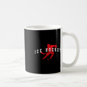Ice Hockey Red Team Player Varsity Text  Coffee Mug