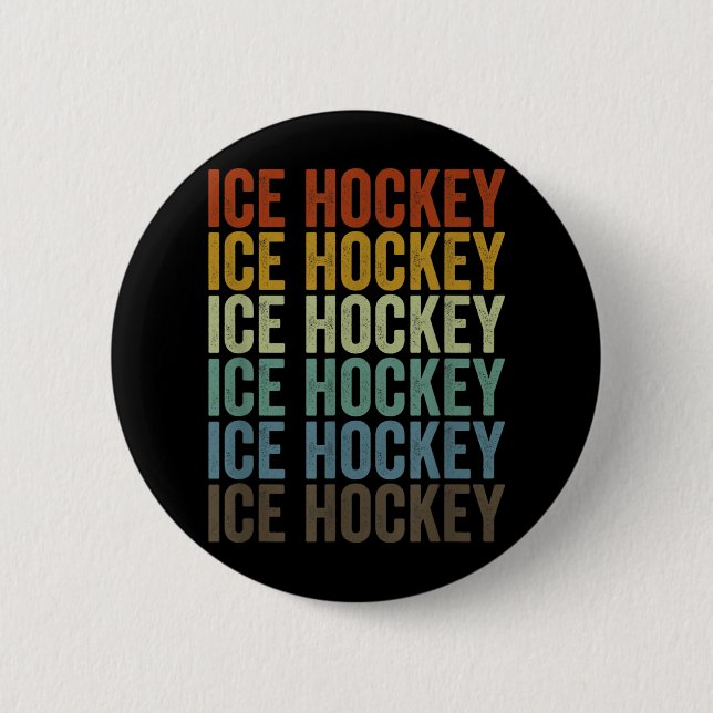 Ice Hockey Retro _1  2 Inch Round Button (Front)