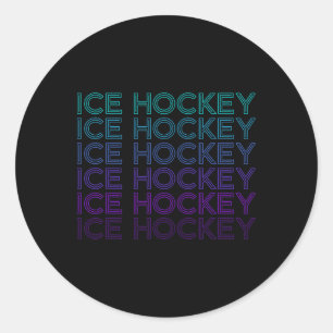 Ice Hockey Retro Classic Round Sticker