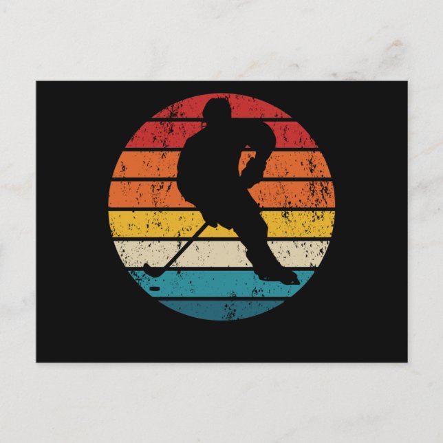 Ice Hockey Retro Field Hockey Indoor Hockey Sports Postcard (Front)