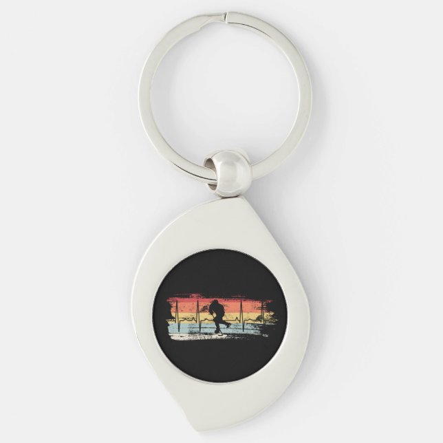 Ice Hockey Retro Keychain (Front)