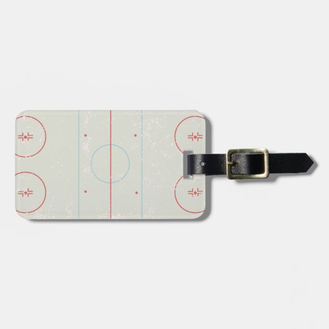 Ice Hockey Rink Distressed Style Graphic Luggage Tag (Front Horizontal)