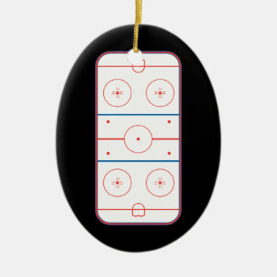 ice hockey rink graphic ceramic ornament
