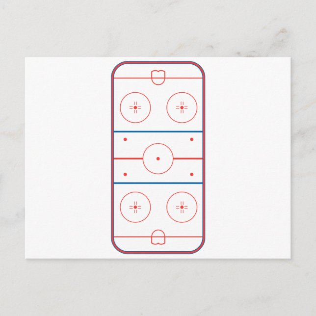 ice hockey rink graphic postcard (Front)