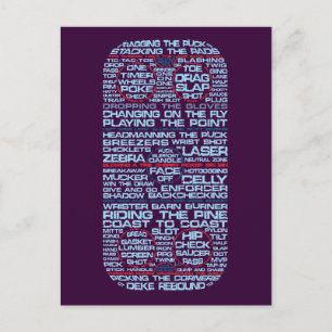 Ice Hockey Rink Typography Postcard