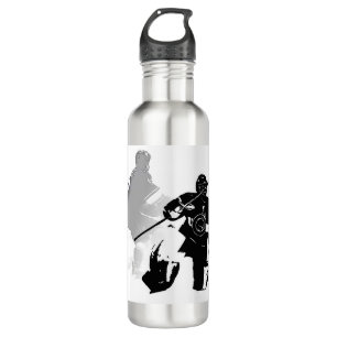 Ice Hockey Season - Goalie and Forward     710 Ml Water Bottle