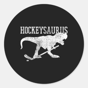 Ice Hockey Shirt Field Hockey T Rex Funny Tee  Classic Round Sticker