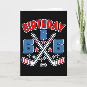 Ice Hockey Six Birthday Boy 6th Party Boys Age 6 Card