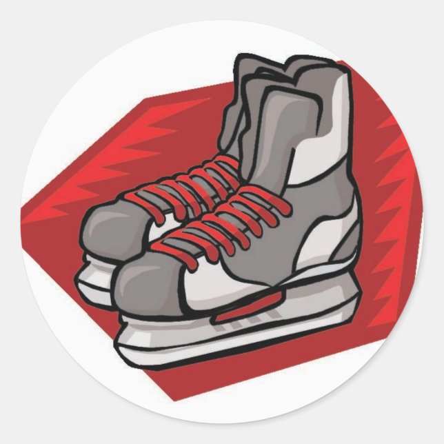 Ice Hockey Skates Classic Round Sticker (Front)