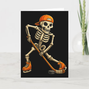 Ice Hockey Skeleton Halloween Costume Men Boys Kid Card