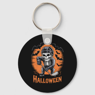 Ice Hockey Skeleton Halloween  Keychain